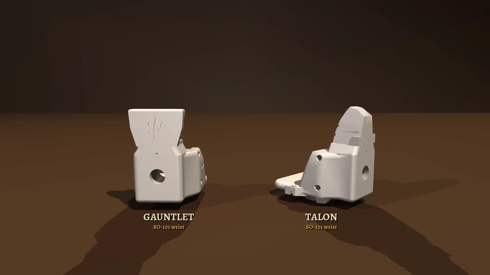 CAD render of the shield, gauntlet and sword-breaker talon wrists